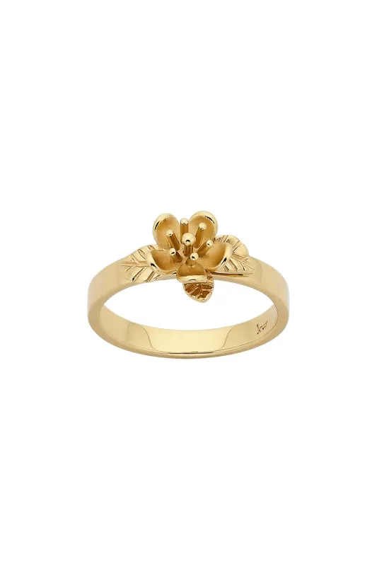 Single Flower Ring Gold sold by Karen Walker