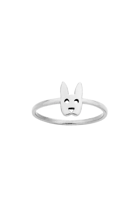 Mini Rabbit Ring Silver sold by Karen Walker