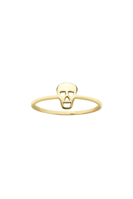 Mini Skull Ring Gold sold by Karen Walker