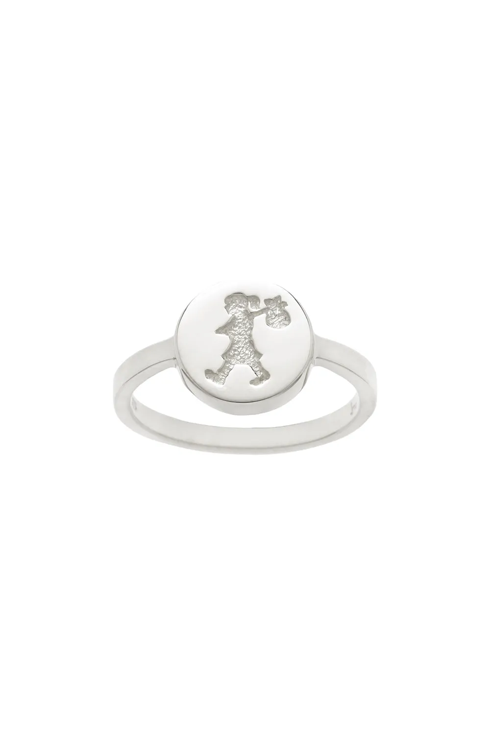 Runaway Stamp Ring Silver sold by Karen Walker