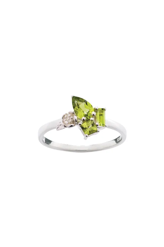 Rock Garden Mini Ring Silver & Peridot sold by Karen Walker