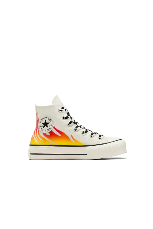 Chuck Taylor All Star Lift Platform Flames High Top Egret sold by Karen Walker
