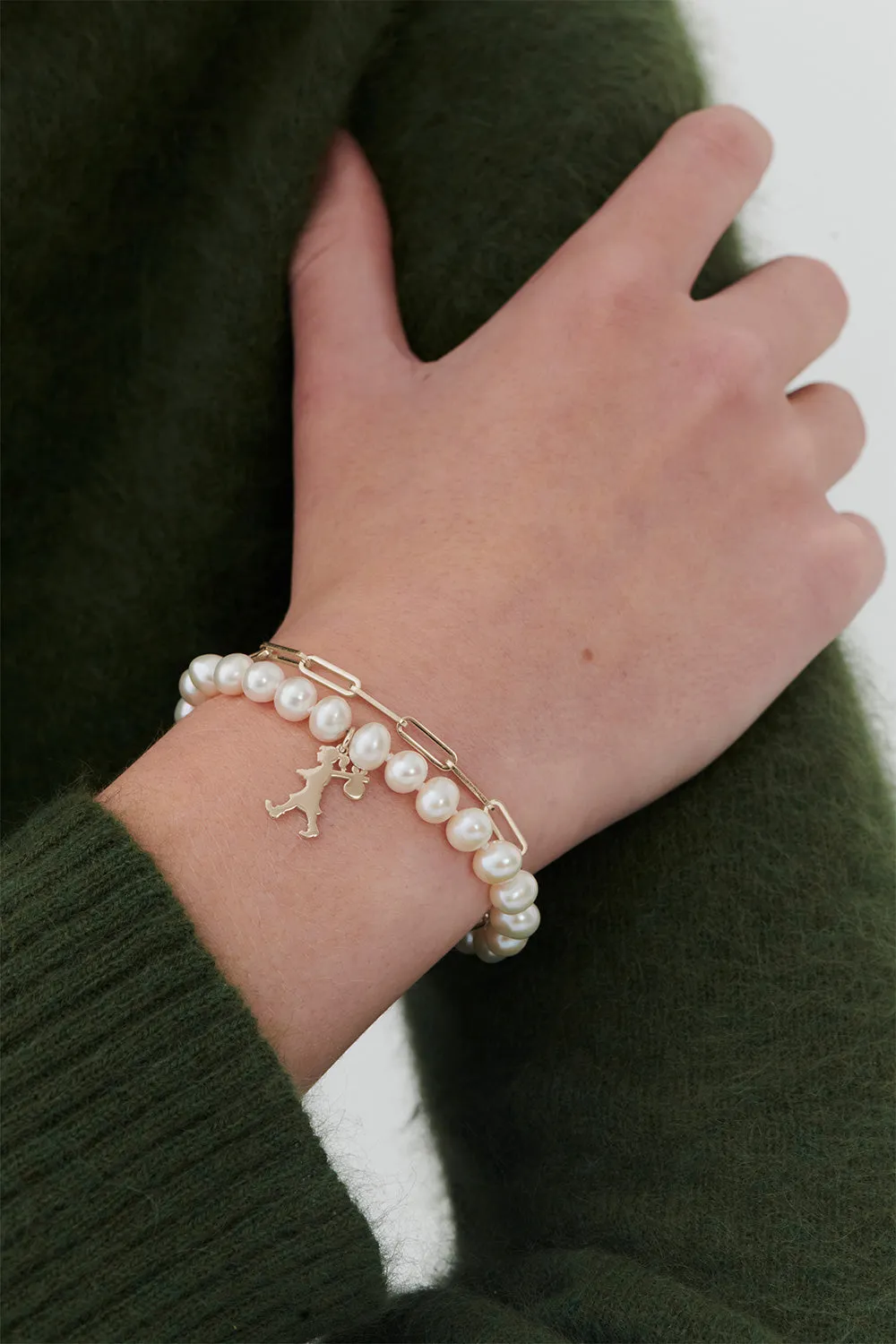 Girl with all the Pearls and Chain Bracelet Gold sold by Karen Walker product image thumbnail 2