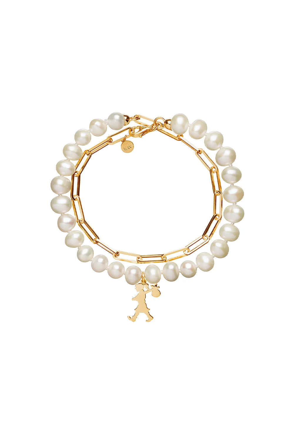 Girl with all the Pearls and Chain Bracelet Gold sold by Karen Walker