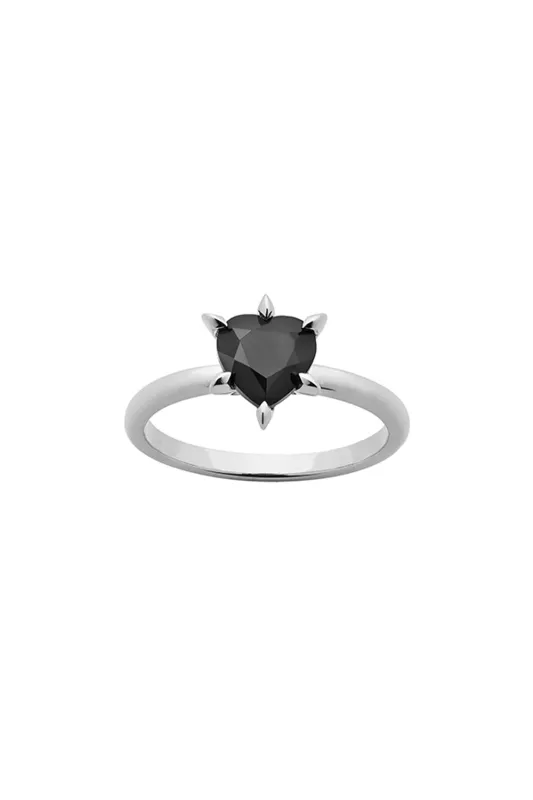 Cupid's Heart Ring Silver Onyx sold by Karen Walker