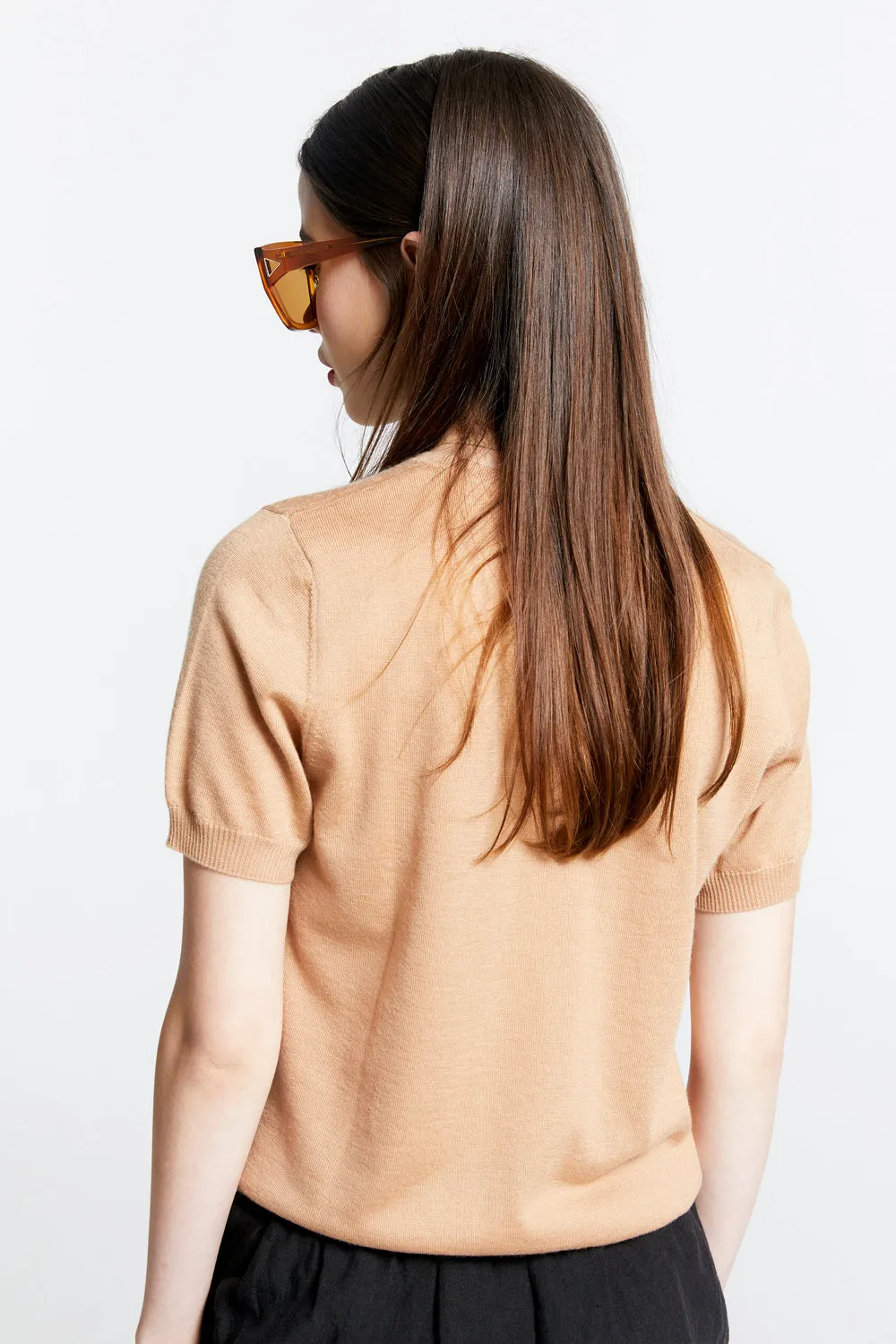 Fleur Cashmere T-Shirt Camel sold by Karen Walker product image thumbnail 2