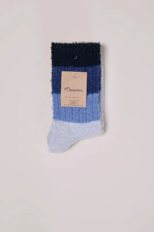 Gradation Border Socks Navy sold by Karen Walker