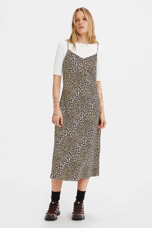 Marietta Slip Dress Classic Leopard Whitecap Gray sold by Karen Walker