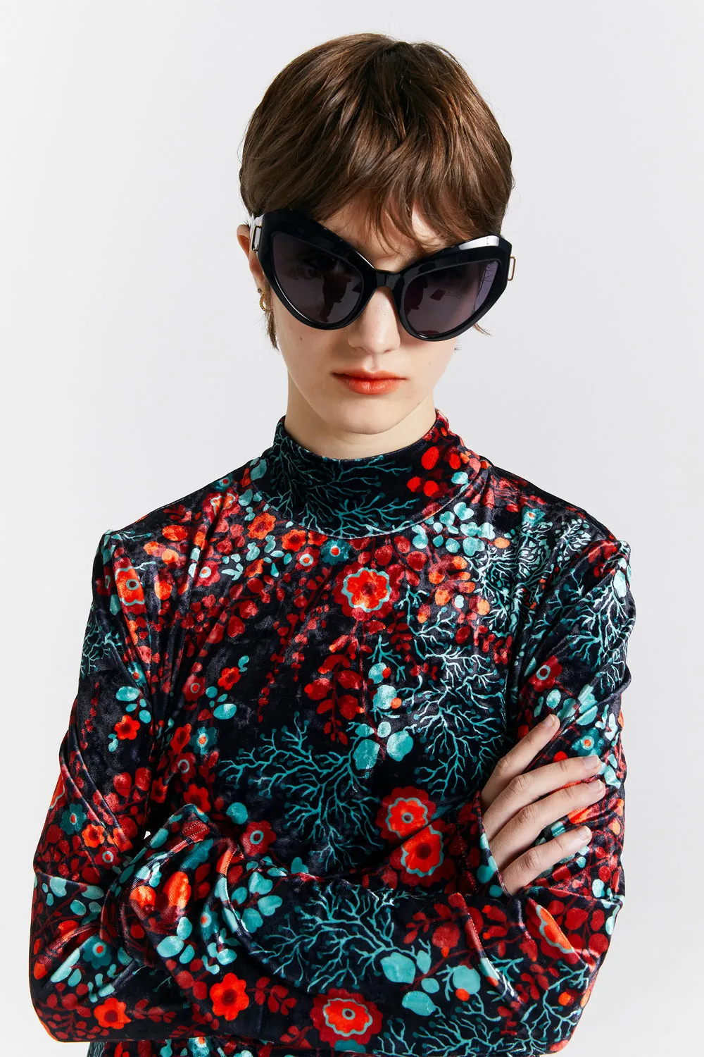 Electric Velvet Dress Black Multi sold by Karen Walker product image thumbnail 4