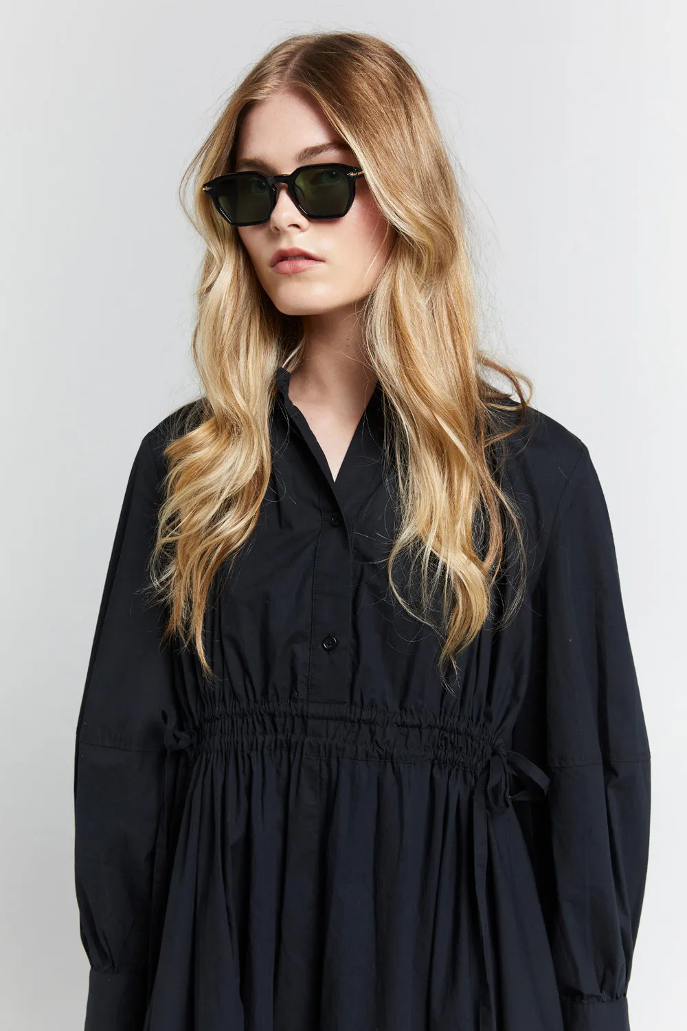 Hiruma Organic Cotton Shirt Dress Black sold by Karen Walker product image thumbnail 4