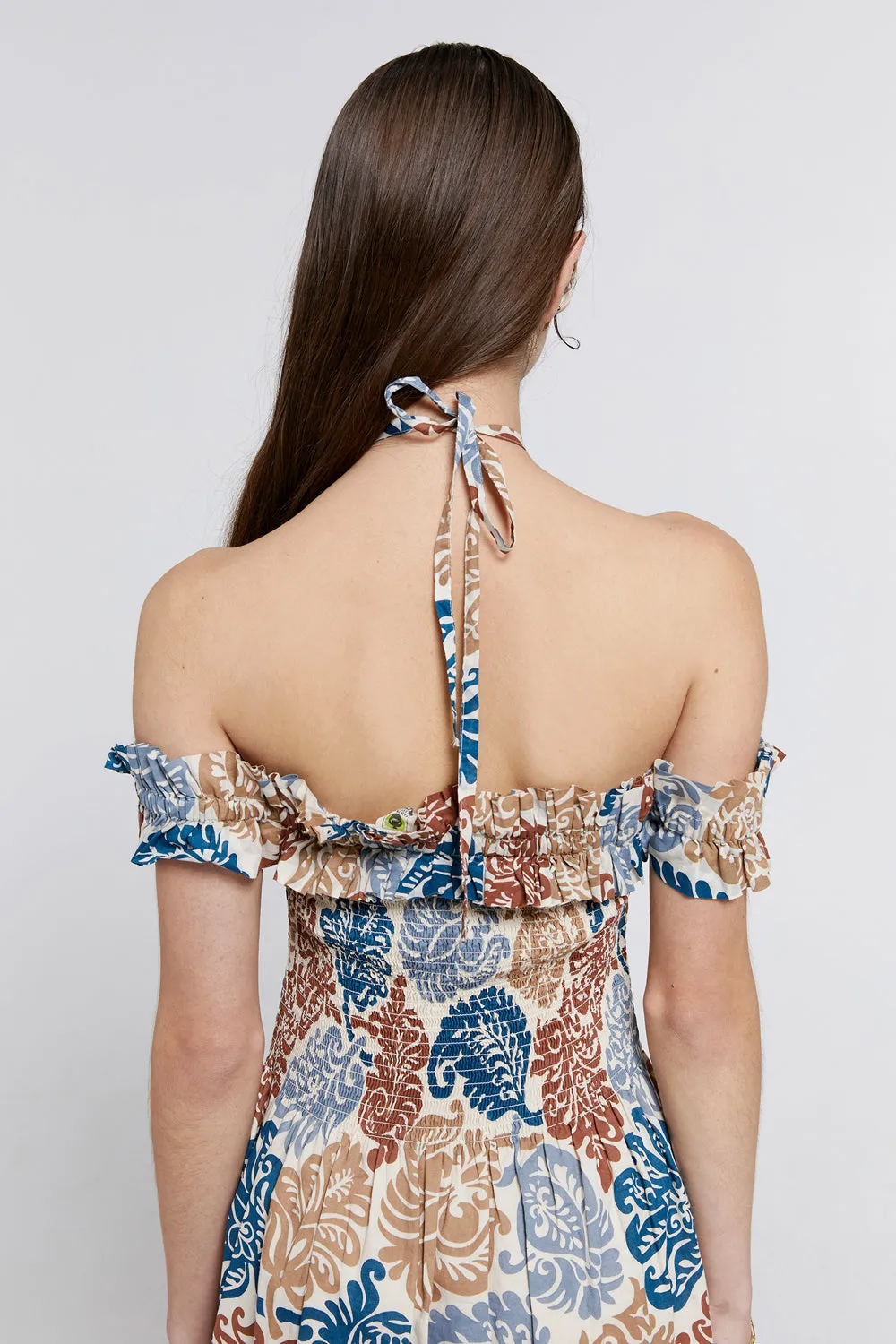 Sessile Organic Cotton Halter Dress Sand Multi sold by Karen Walker product image thumbnail 4