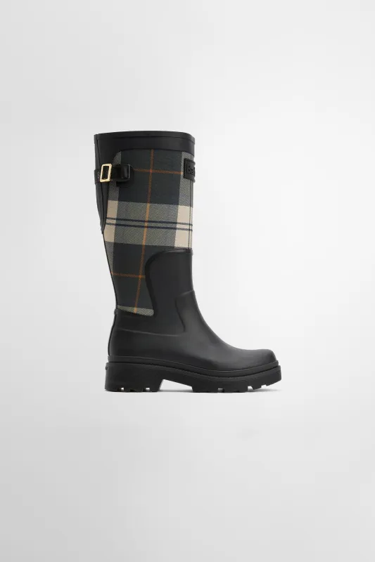 Dena Tall Welly Black/Ancient Tartan sold by Karen Walker