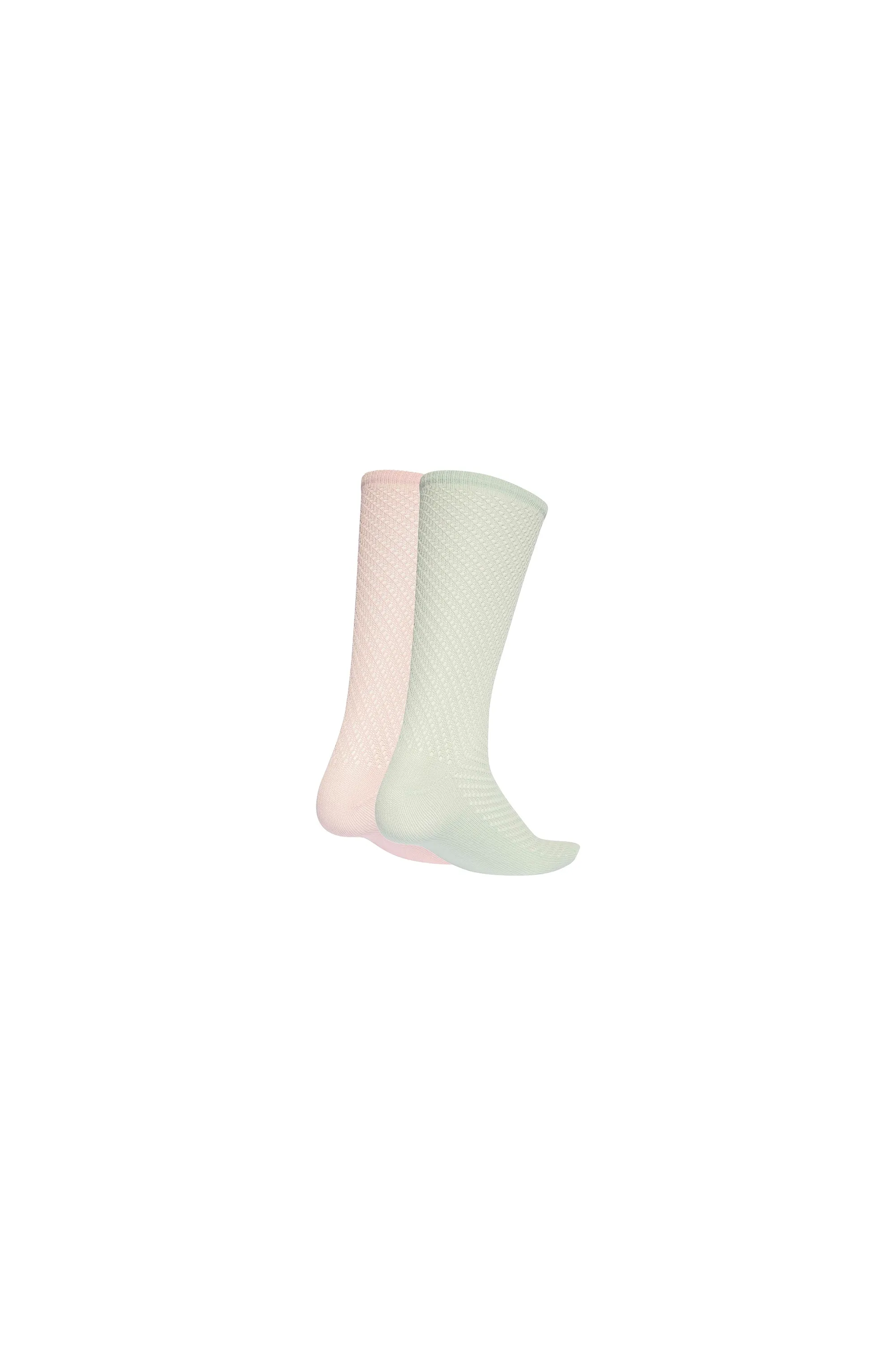 Crochet Crew Socks 2 Pack Sandy Pink/Linen Green sold by Karen Walker product image thumbnail 2