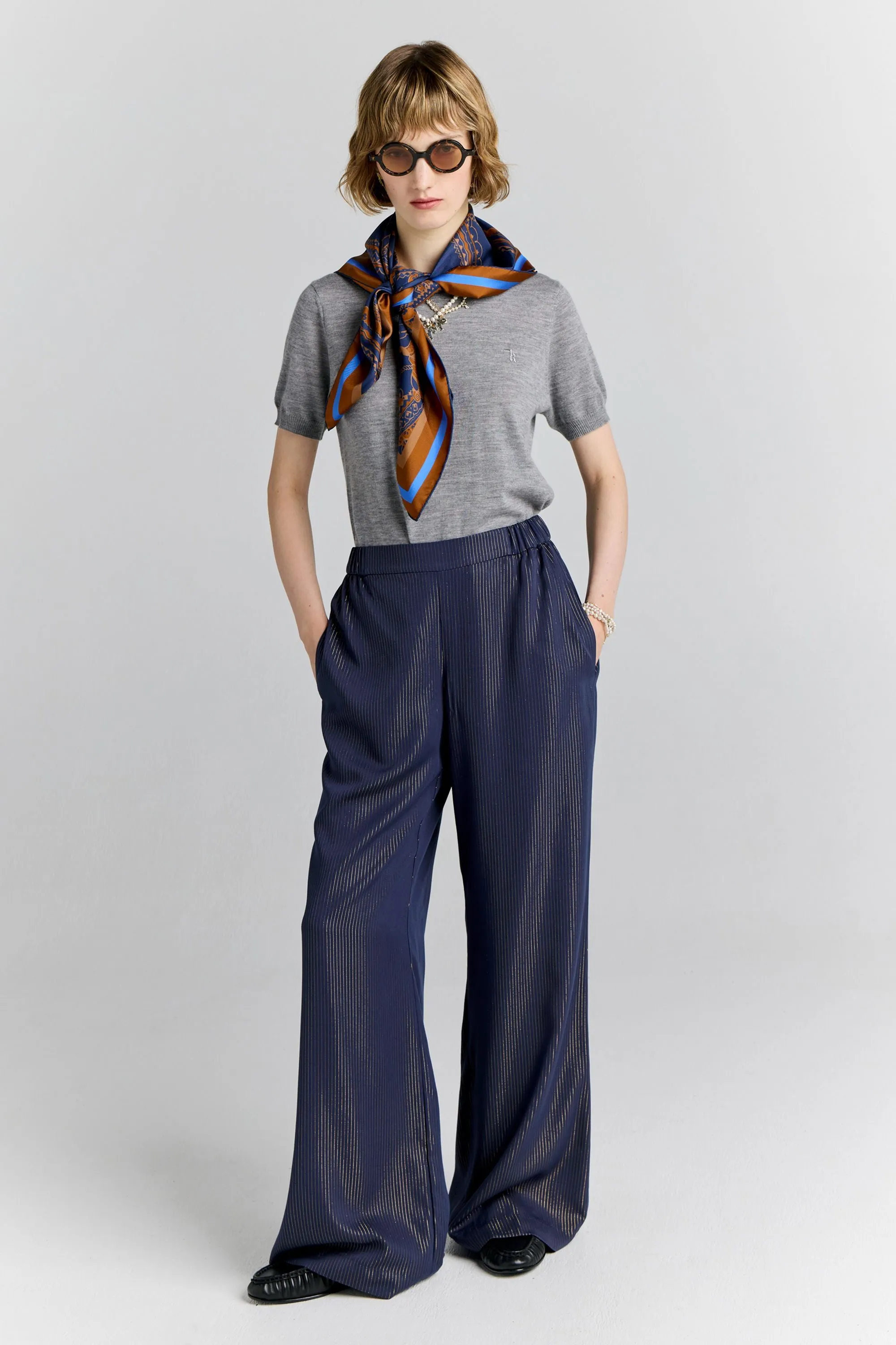 Palazzo Lounge Pants Navy sold by Karen Walker