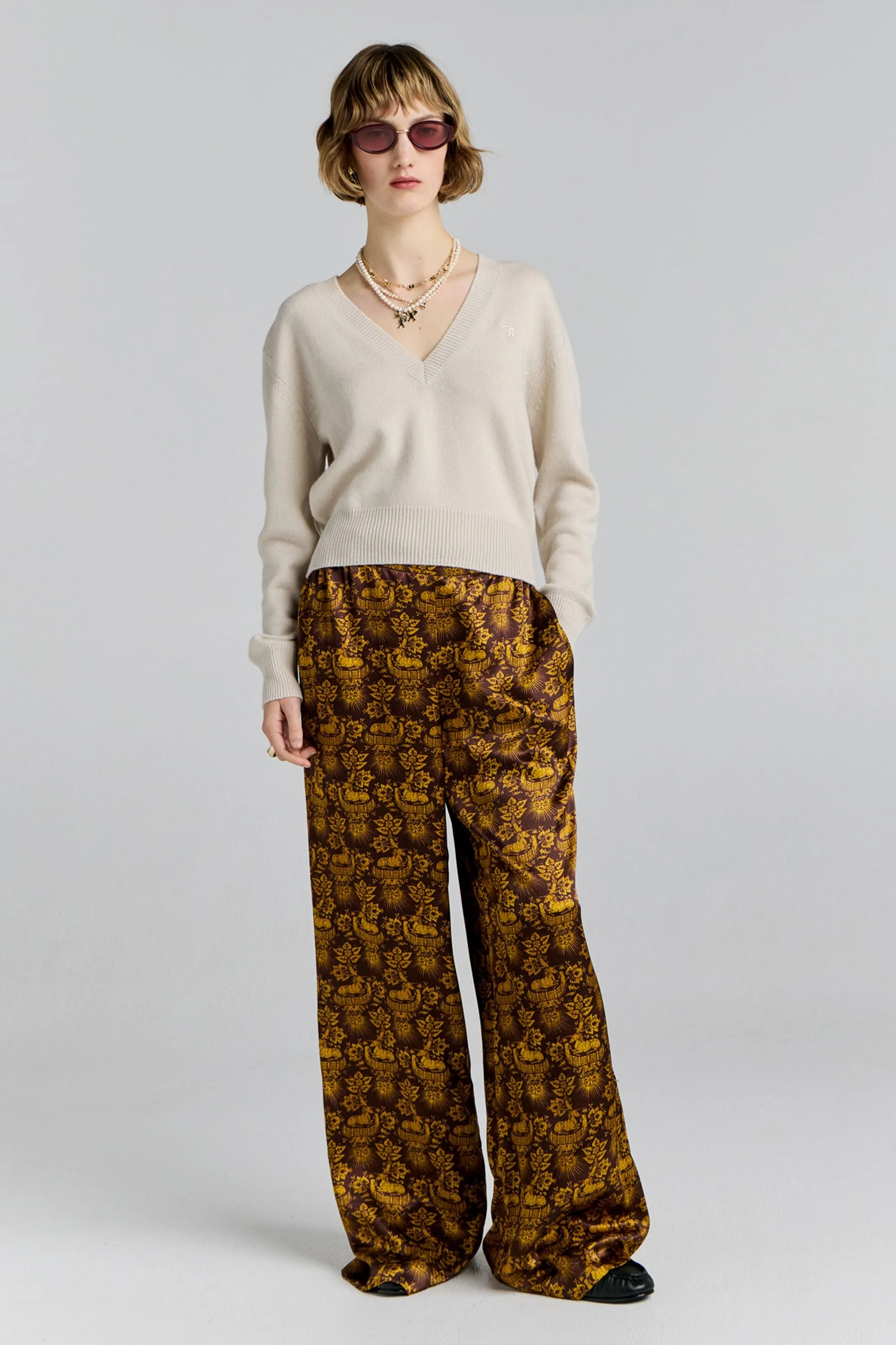 Palazzo Lounge Pants Chocolate Multi sold by Karen Walker