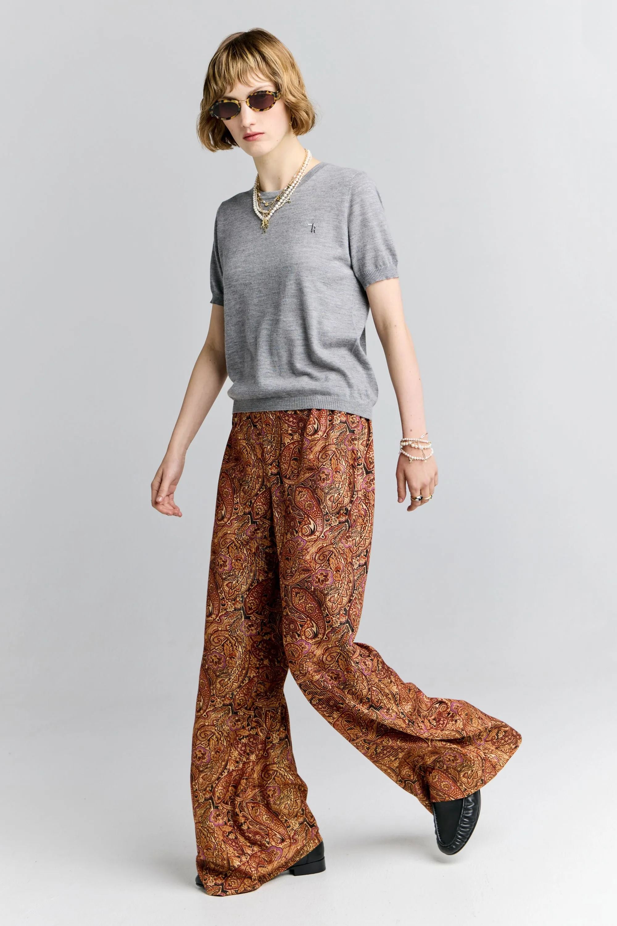 Palazzo Lounge Pants Burgundy Multi sold by Karen Walker product image thumbnail 2