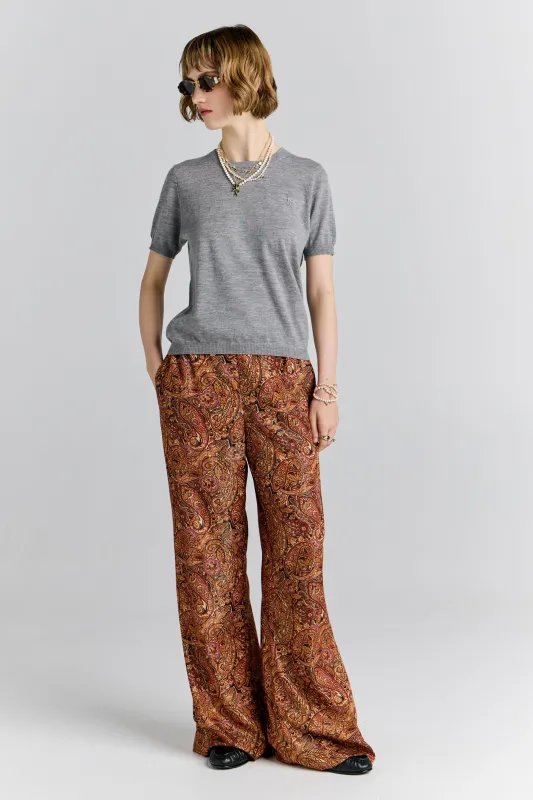 Palazzo Lounge Pants Burgundy Multi sold by Karen Walker