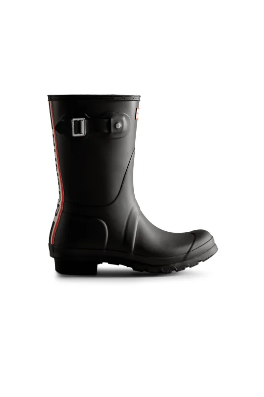 Short Tri Colour Logo Boot Black made by Hunter