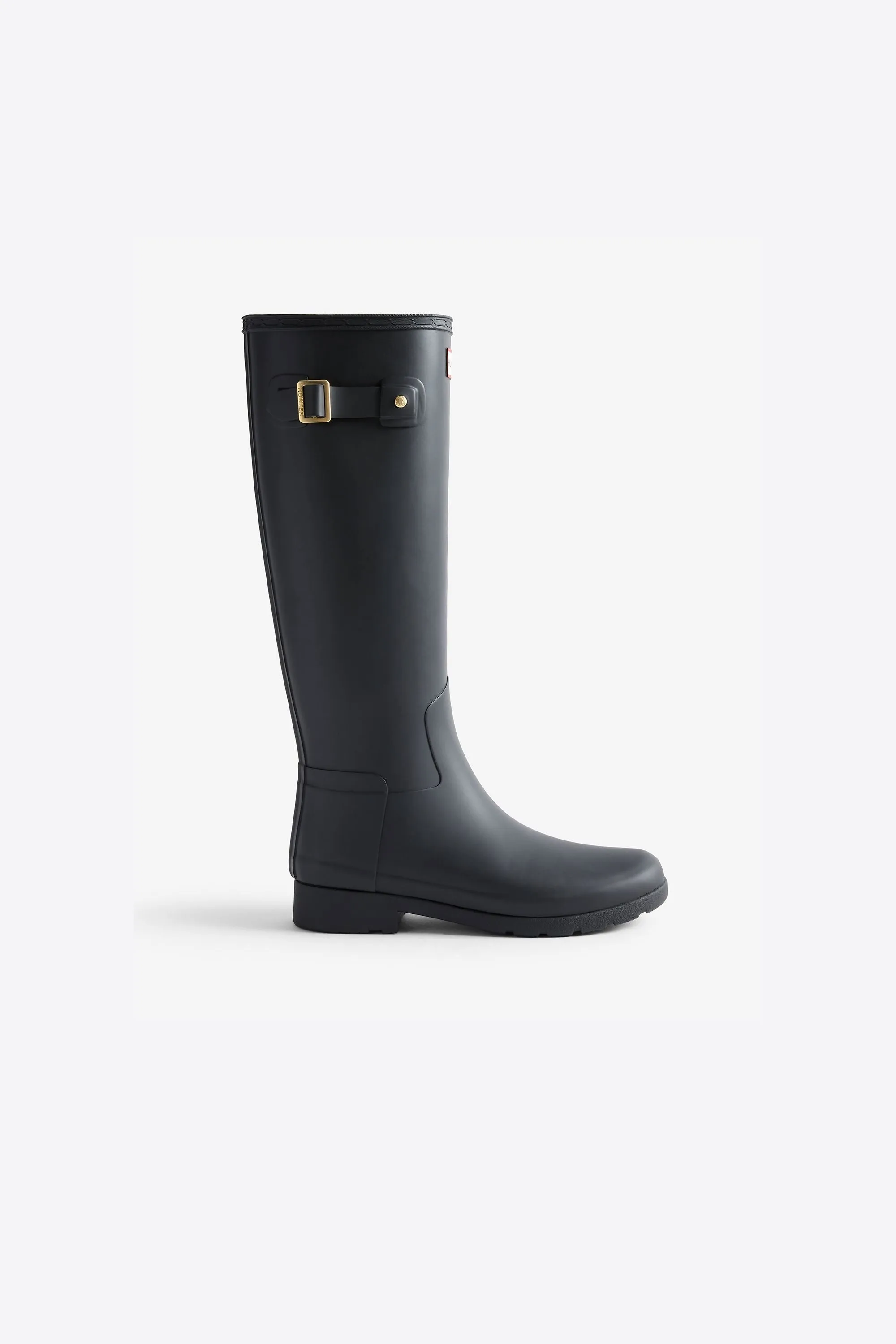 Refined Gold Trim Tall Boot Black sold by Karen Walker