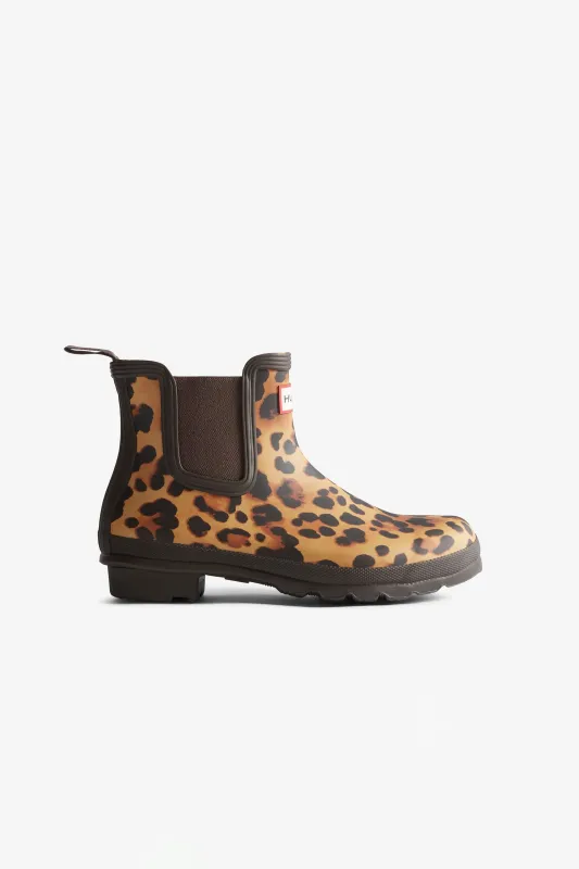 Chelsea Leopard Boot Leopard Print/Chocolate Brown made by Hunter