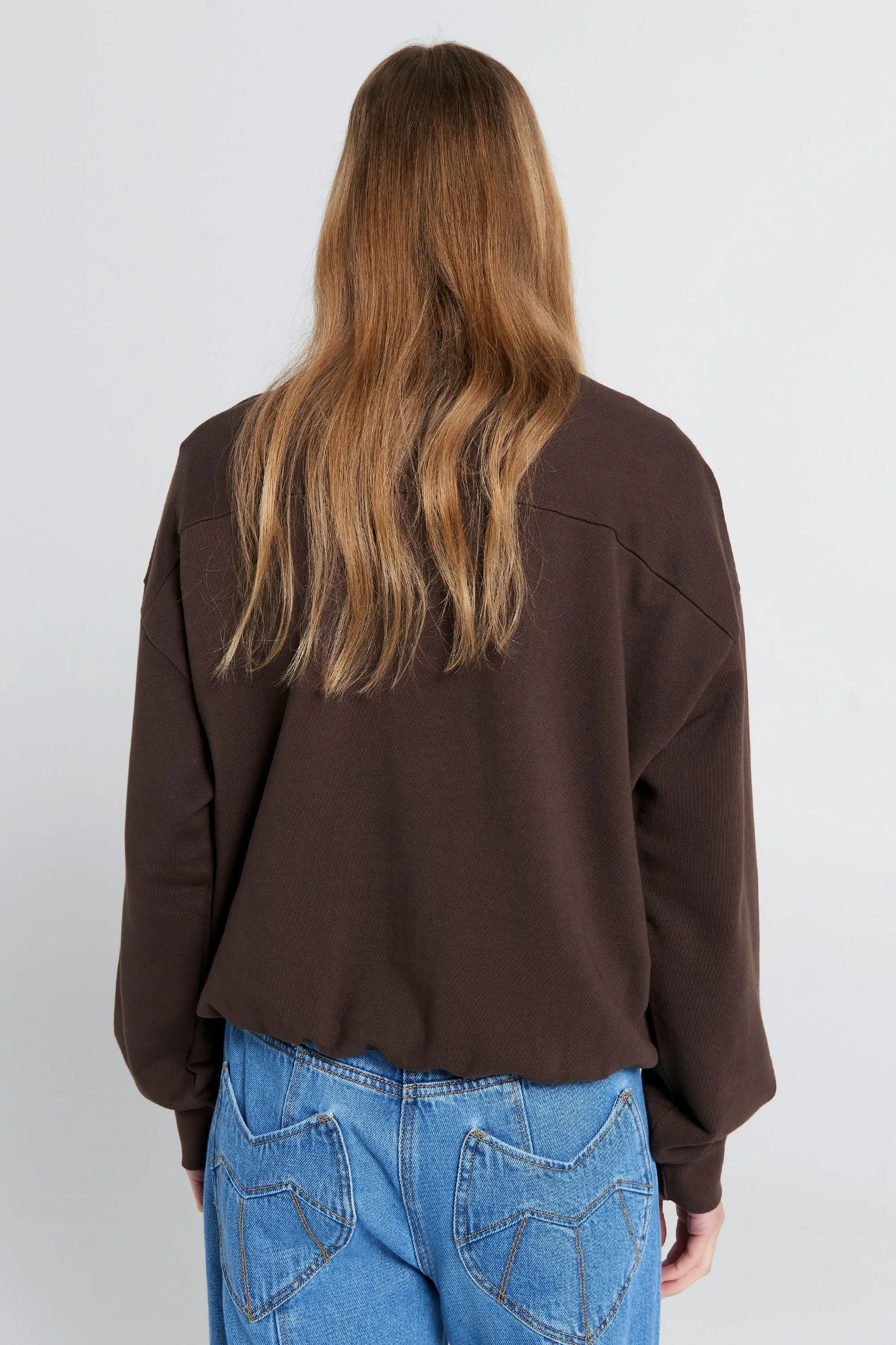 Runaway Girl Organic Cotton Crewneck Sweatshirt Chocolate Brown sold by Karen Walker product image thumbnail 3