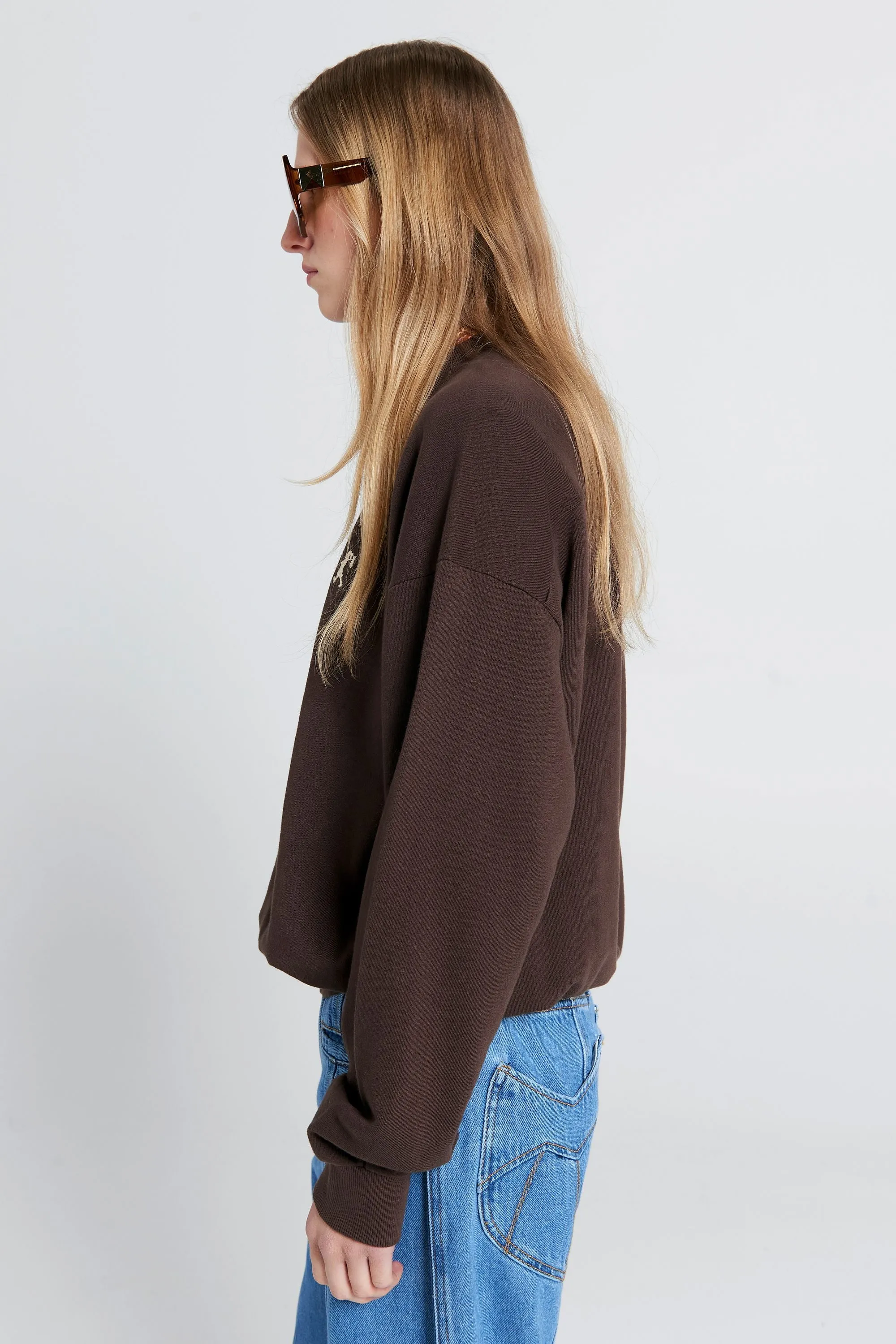 Runaway Girl Organic Cotton Crewneck Sweatshirt Chocolate Brown sold by Karen Walker product image thumbnail 2