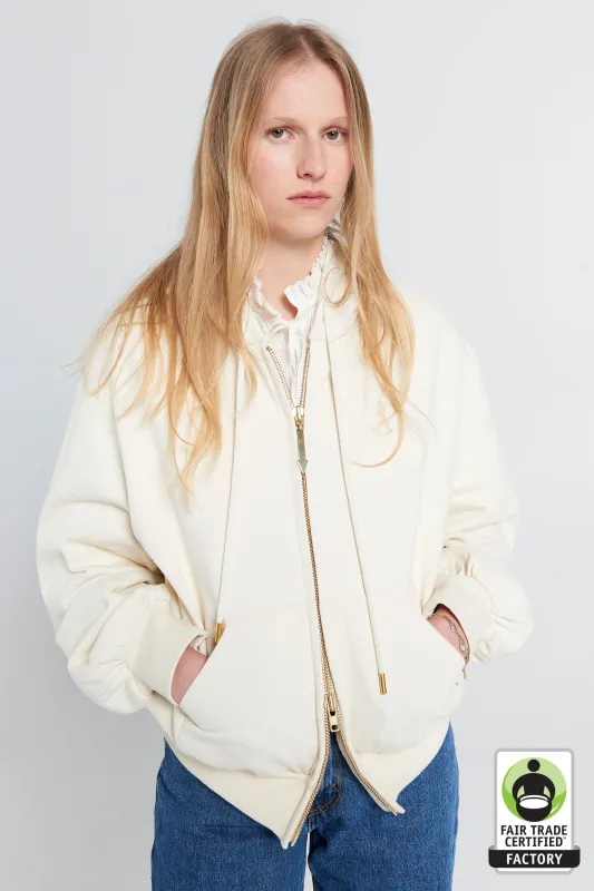 Runaway Girl Cropped Oversized Hoodie Ecru made by Karen Walker