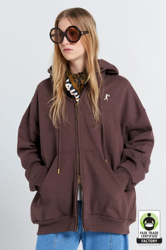 Oversized Hoodie Chocolate Brown made by Karen Walker