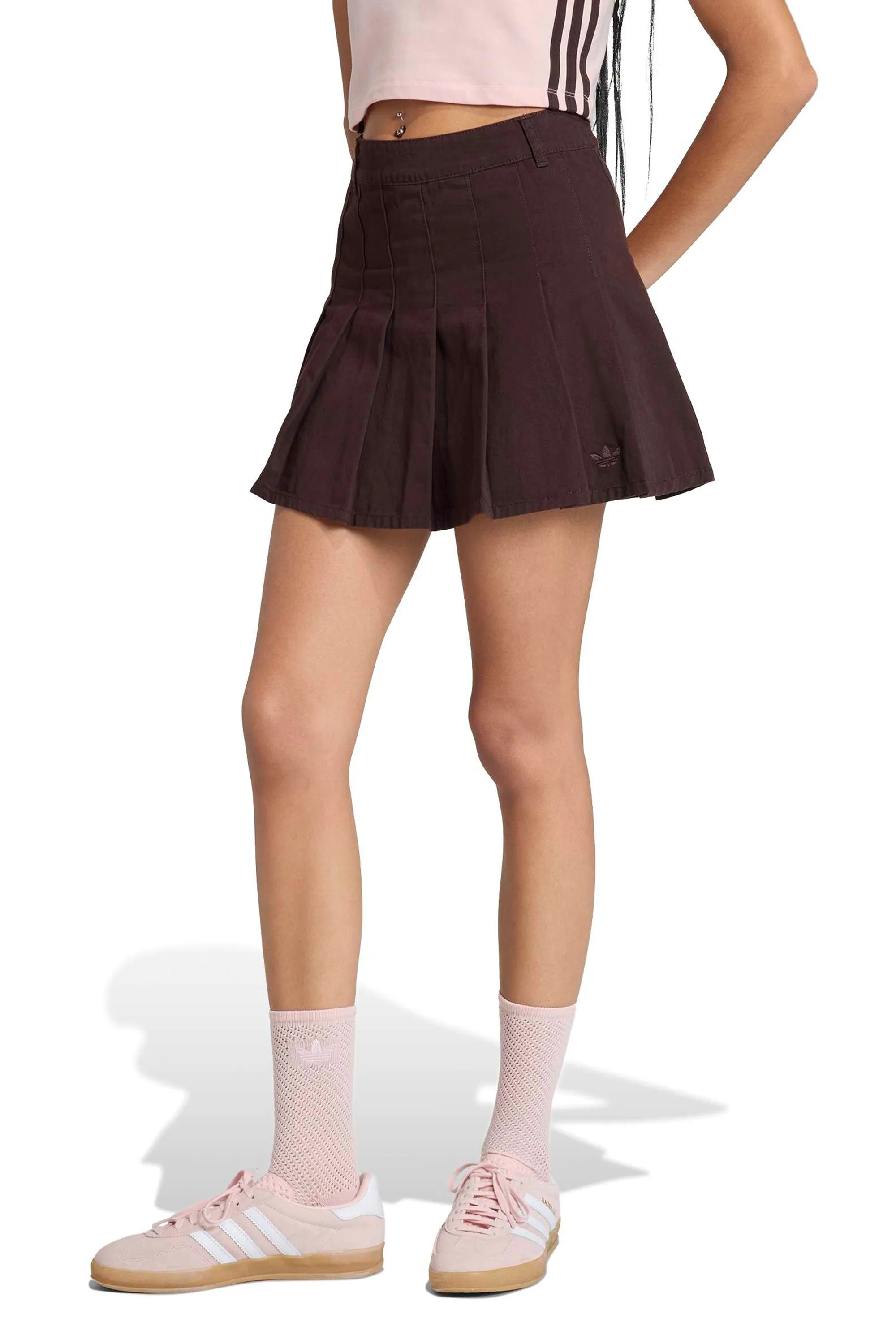 Twill Pleated Skirt Aurora Coffee sold by Karen Walker