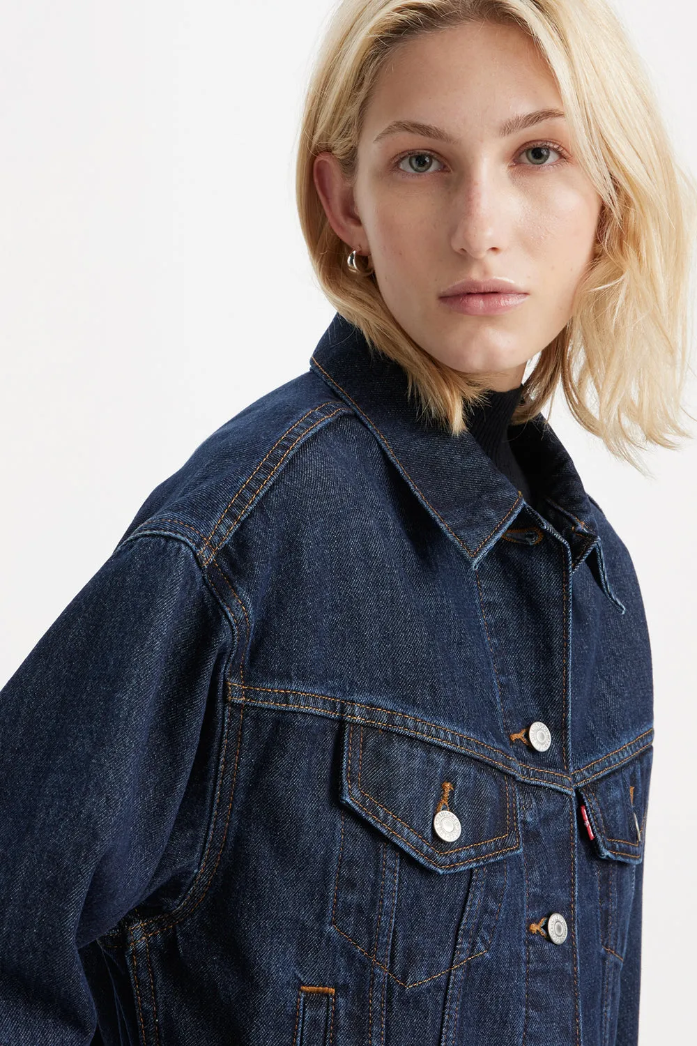 Shrunken '90s Trucker Jacket Remember Together Blue sold by Karen Walker product image thumbnail 2