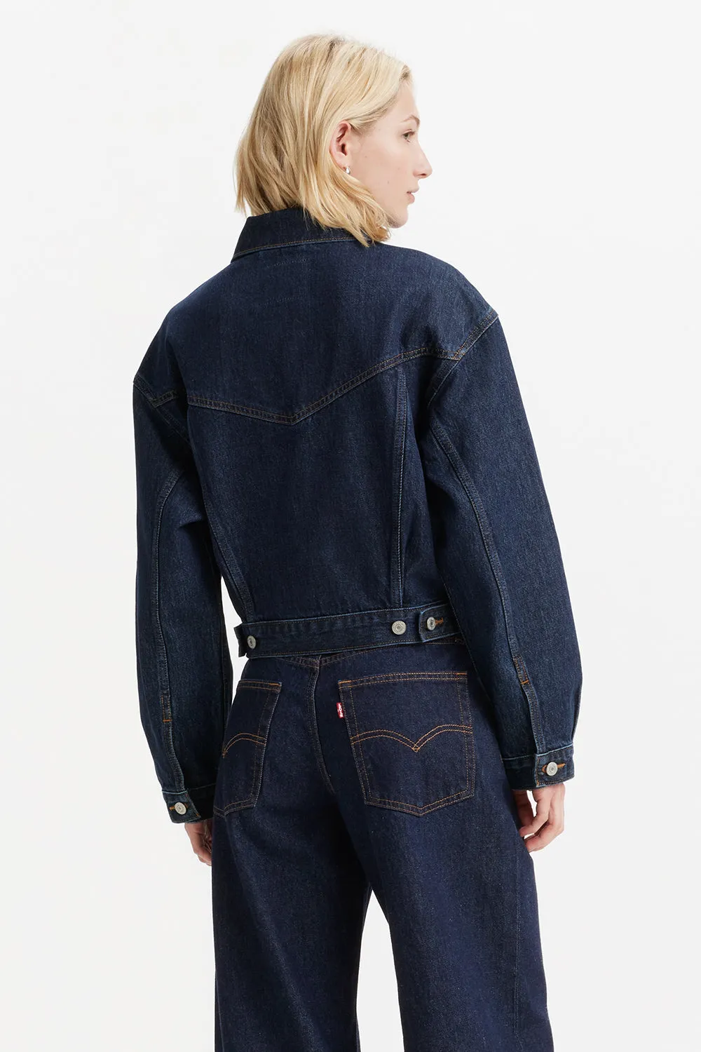 Shrunken '90s Trucker Jacket Remember Together Blue sold by Karen Walker product image thumbnail 3