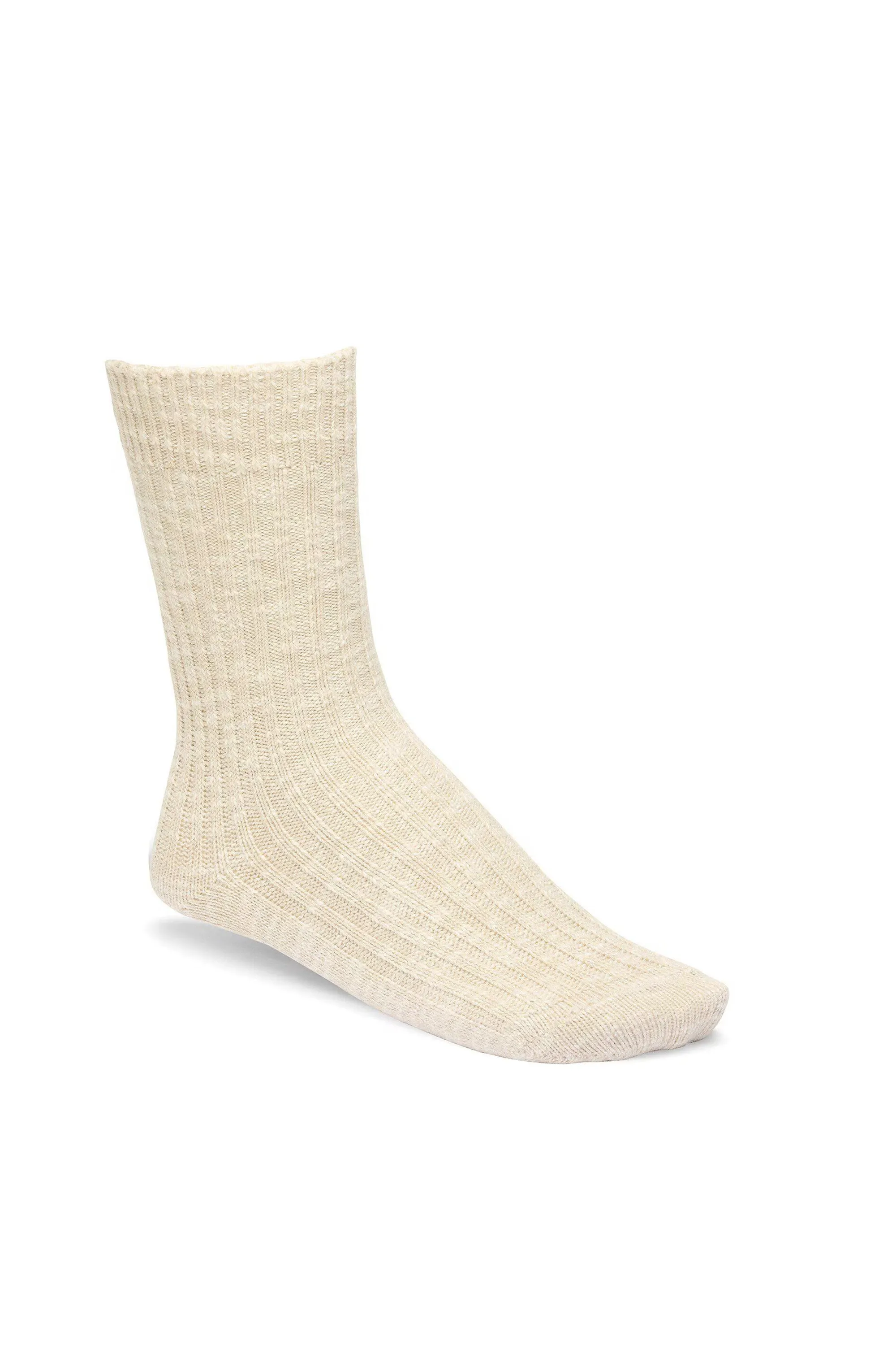 Cotton Slub Socks Beige White sold by Karen Walker
