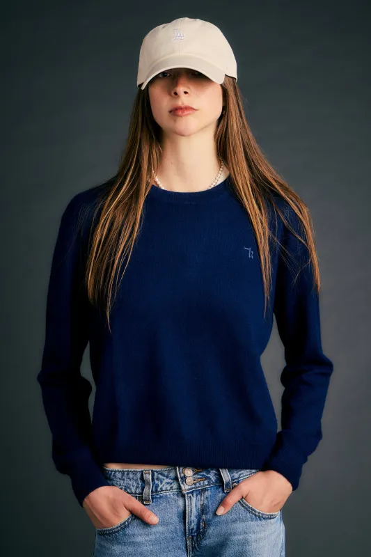 Classic Cashmere Sweater Navy made by Karen Walker