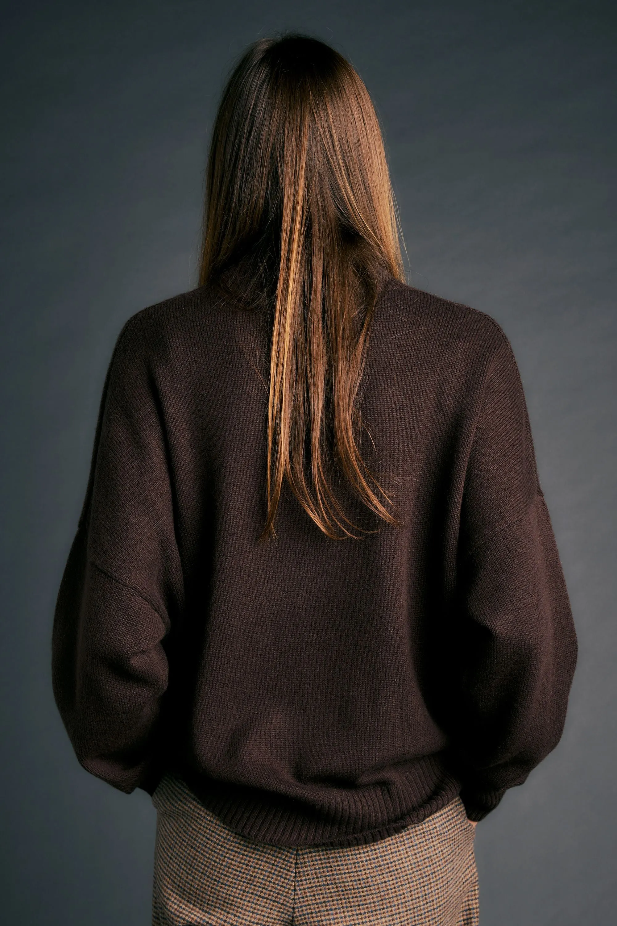 Carmen Oversized Turtleneck Sweater Chocolate sold by Karen Walker product image thumbnail 3