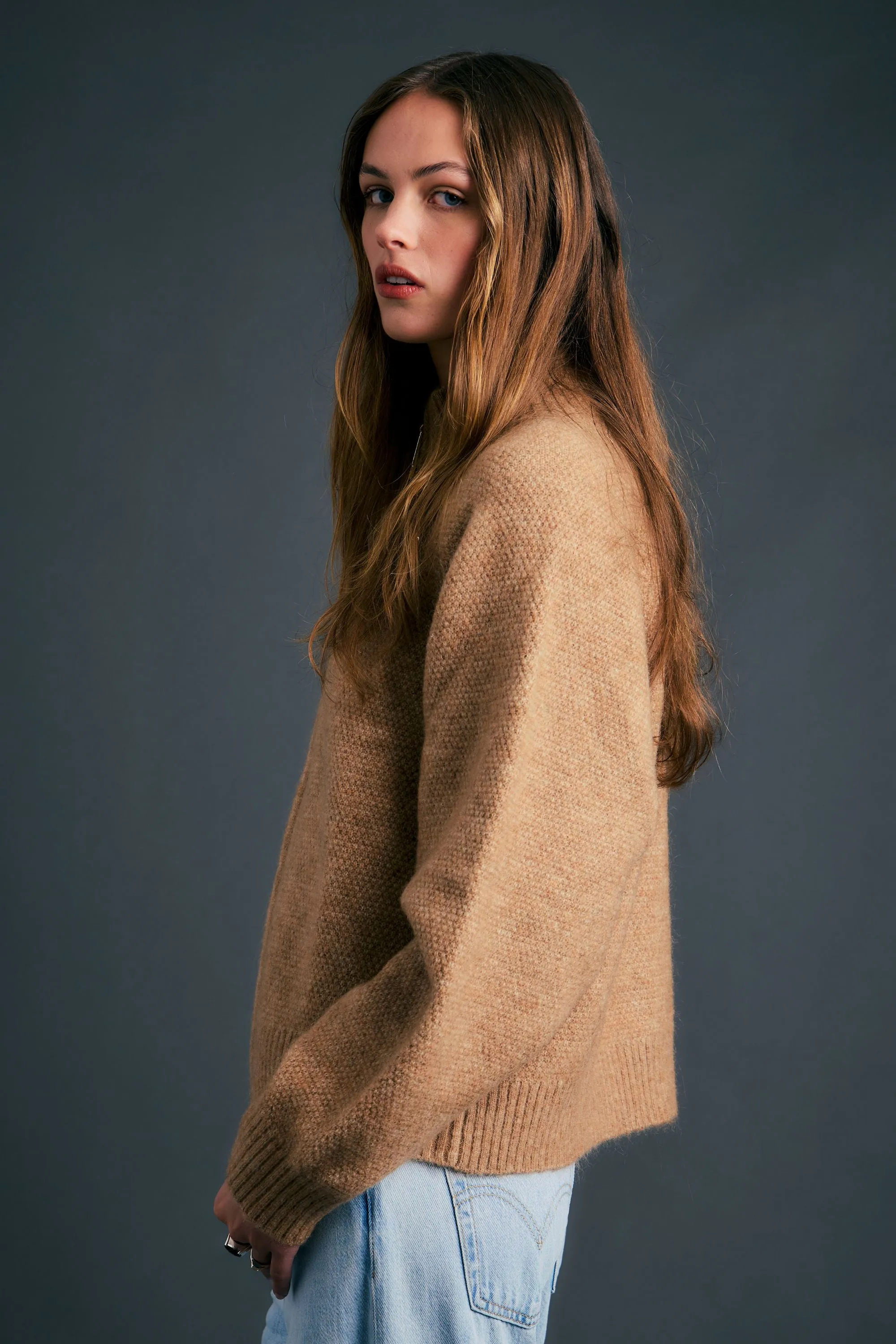 Nestle Knit Bomber Camel sold by Karen Walker product image thumbnail 2