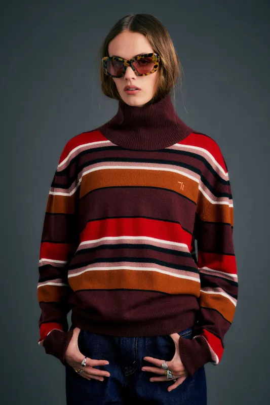 Margot Sweater Poppy Stripe made by Karen Walker