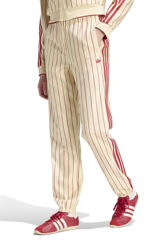 Pinstripe Trackpants Vanilla/Red made by Adidas