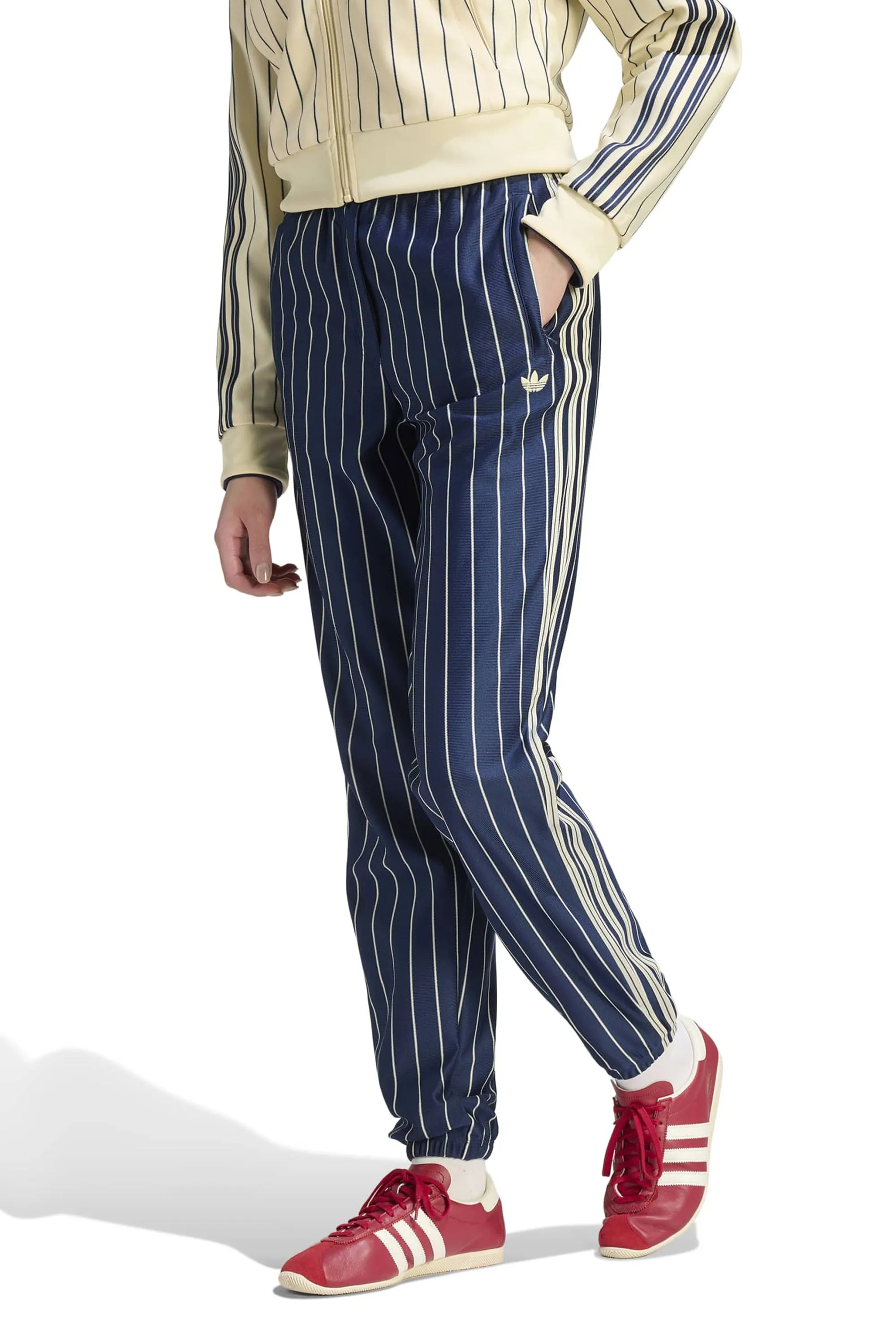 Pinstripe Trackpants Indigo/Vanilla sold by Karen Walker