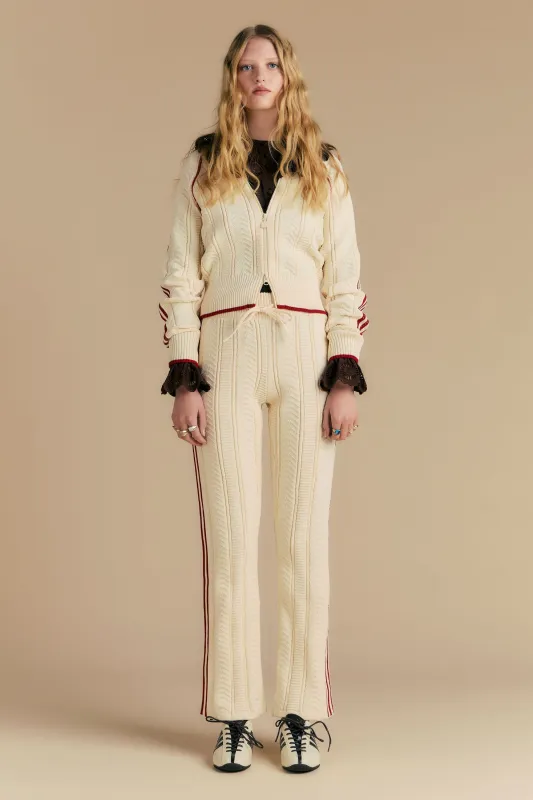 SST Wide Leg Trackpant Warm Vanilla/Red made by Adidas