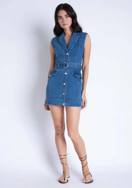 Selena Denim Mini Dress sold by Karina Grimaldi