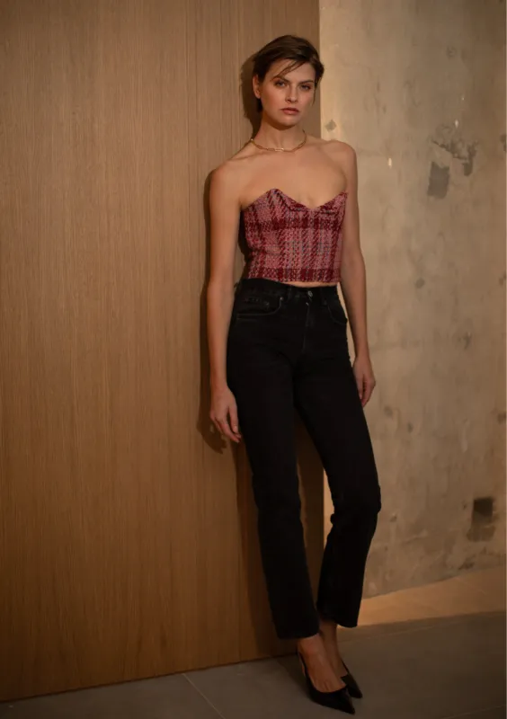 Enelda Tweed Top - Pink made by Karina Grimaldi