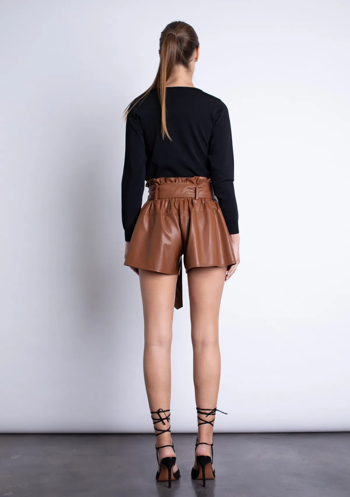 Juana Vegan Leather Shorts - Intense Rust sold by Karina Grimaldi product image thumbnail 2