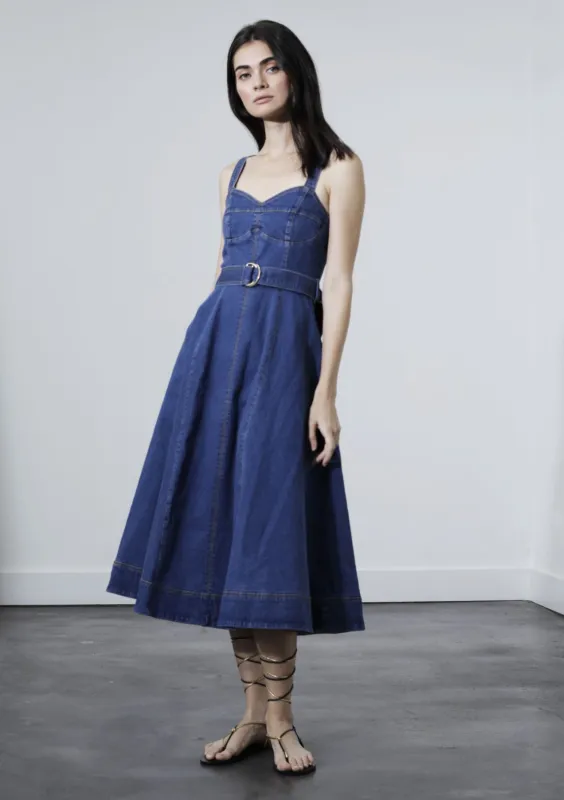 Rosanne Midi Denim Dress made by Karina Grimaldi