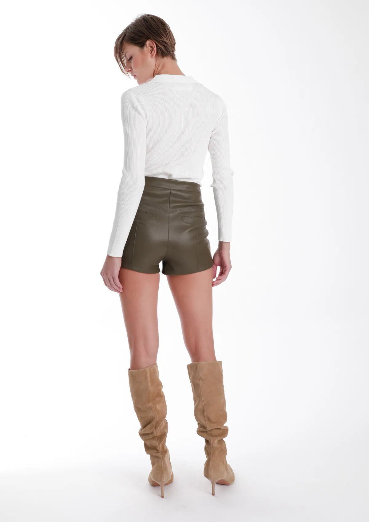Mona Vegan Leather Shorts sold by Karina Grimaldi product image thumbnail 2