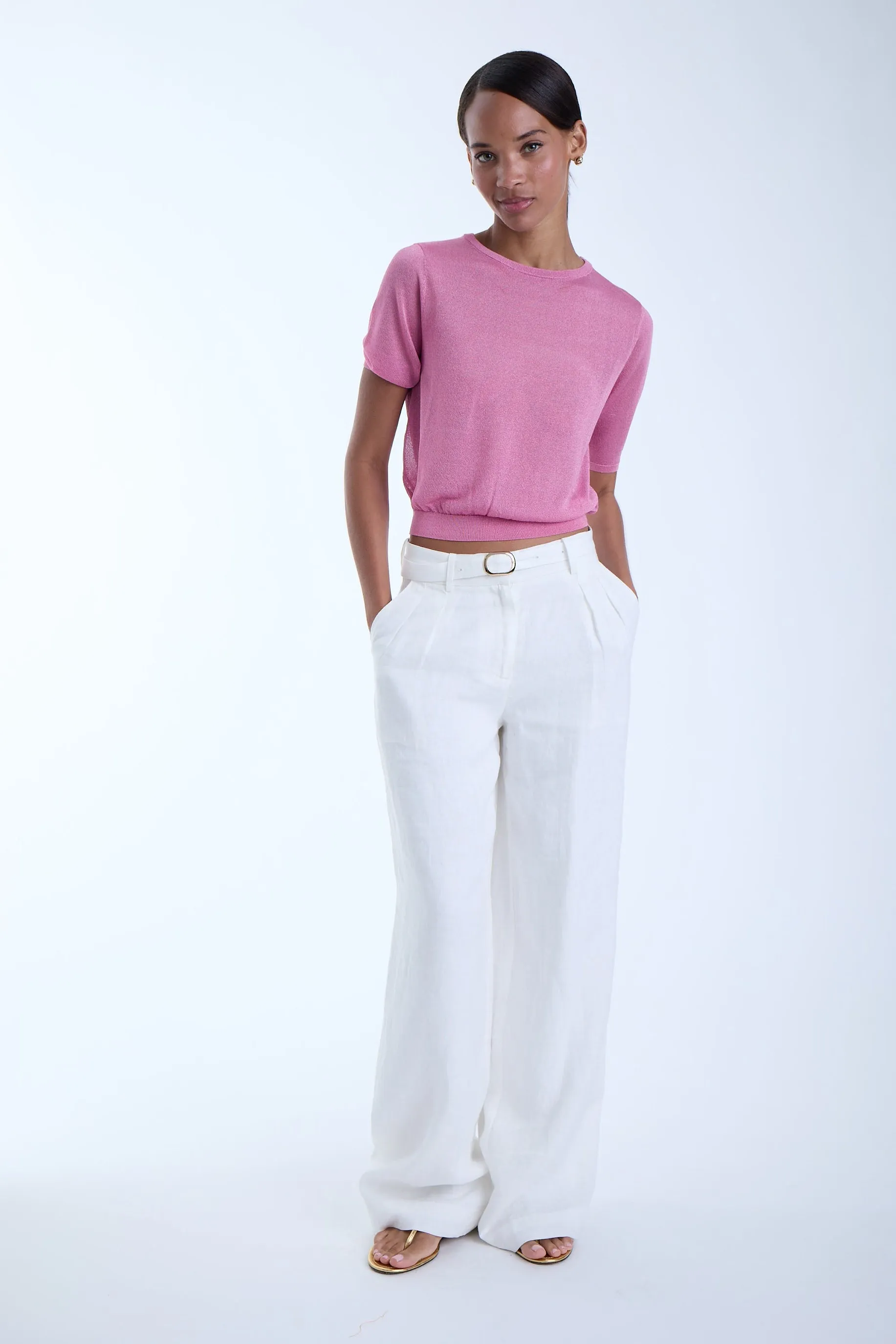 Lily Knit Metallic Top sold by Karina Grimaldi product image thumbnail 4