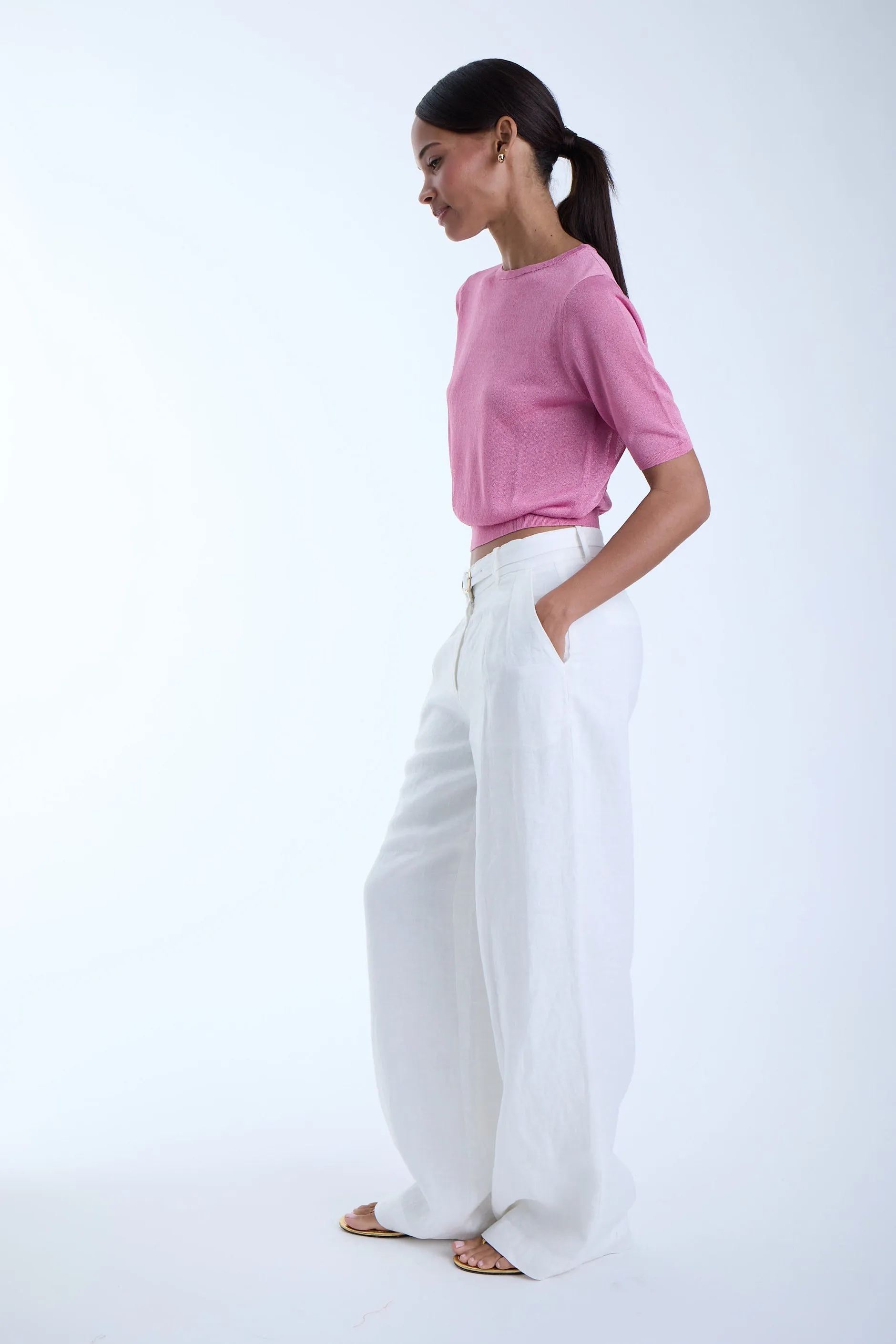 Lily Knit Metallic Top sold by Karina Grimaldi product image thumbnail 5