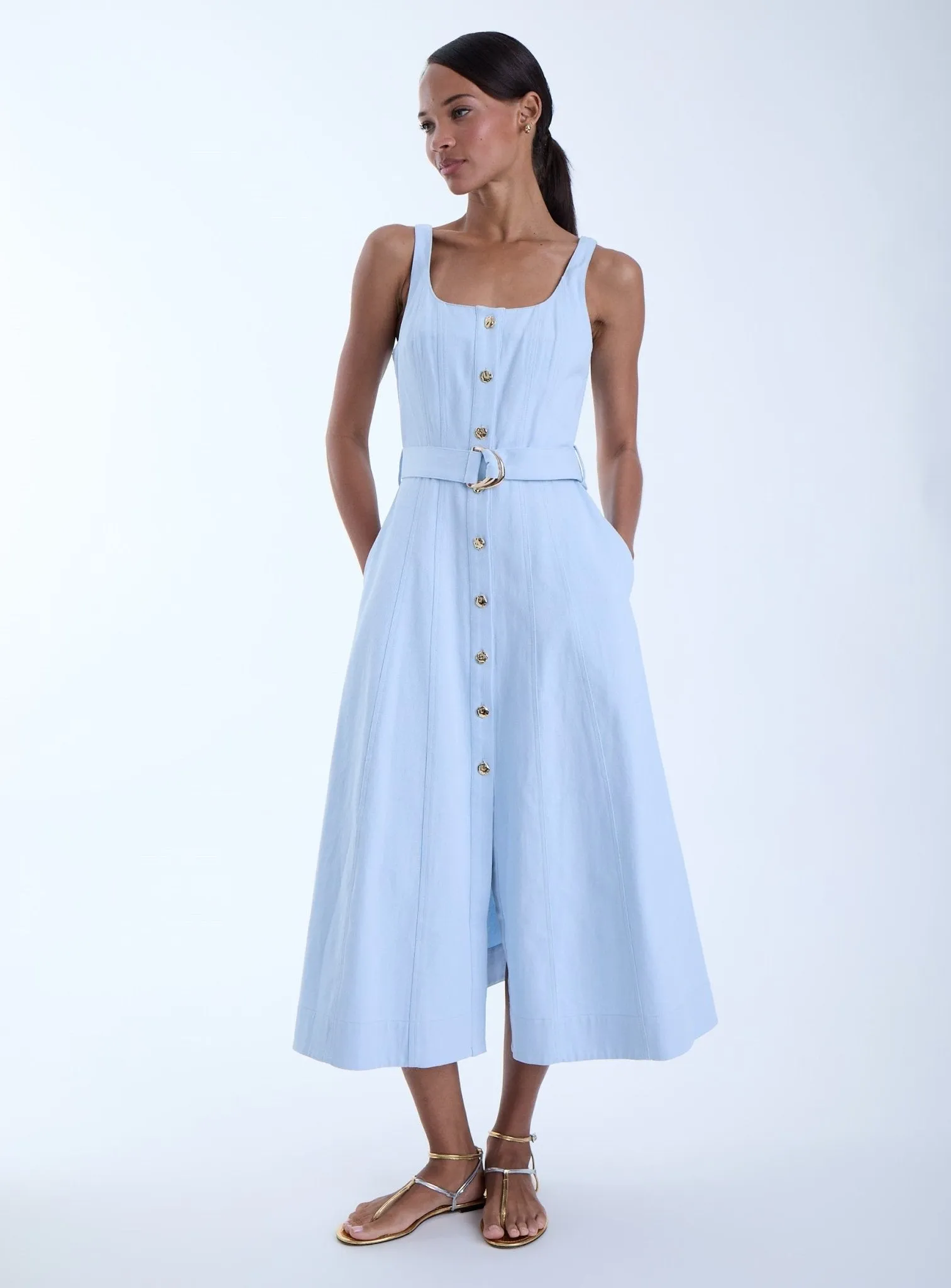 Zyra Denim Midi Dress sold by Karina Grimaldi product image thumbnail 2