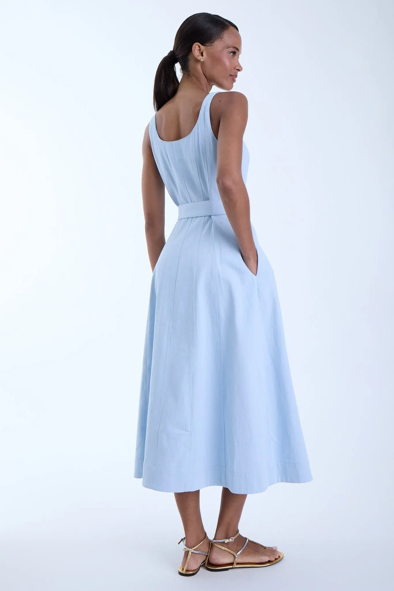 Zyra Denim Midi Dress sold by Karina Grimaldi product image thumbnail 3