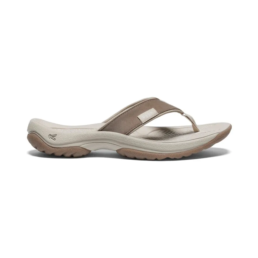 Women's Kona Leather Flip-Flop | Brindle/Silver Birch sold by Keen