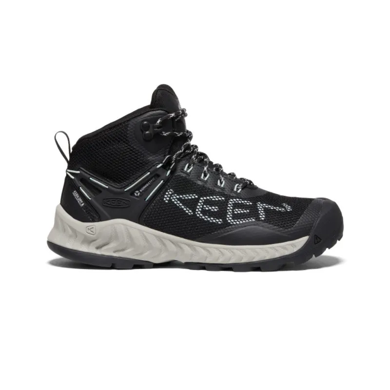 Women's NXIS EVO Waterproof Boot  |  Black/Blue Glass sold by Keen
